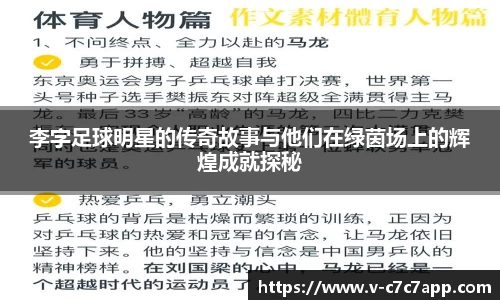 李字足球明星的传奇故事与他们在绿茵场上的辉煌成就探秘